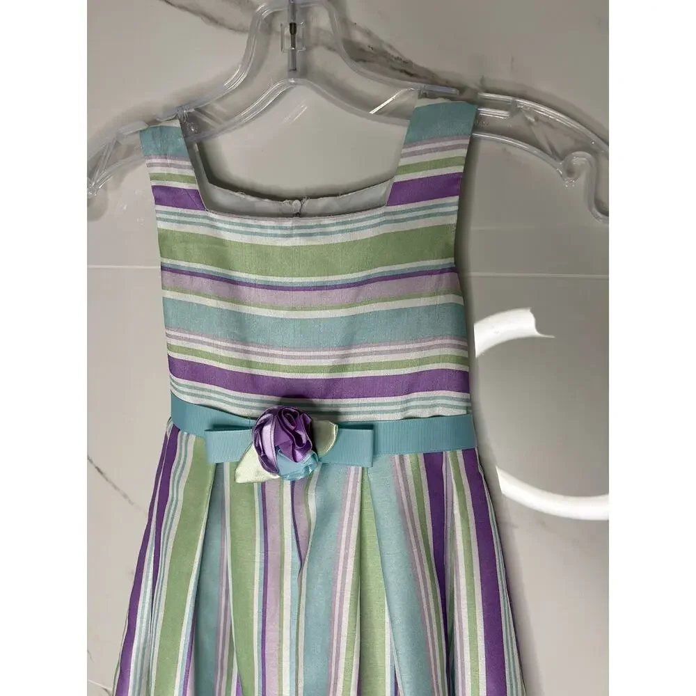 Sweet Heart Rose Girls Sz 5 Spring Summer Flower Girl Dress Easter Pastel EUC